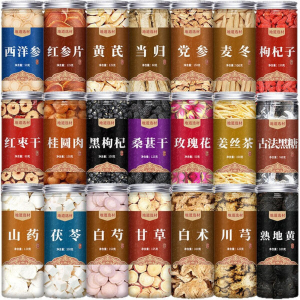 American Ginseng Astragalus Angelica Codonopsis Codonopsis Ophiopogon Baizhu Chuanxiong Baishao Yam Poria Licorice Dried Ginger Chinese Herbal Medicine Decoction Pieces - Image 5