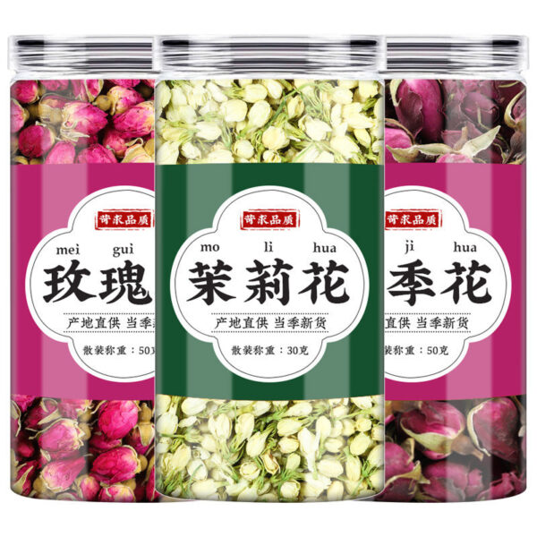 Rose rose jasmine tea Chinese herbal medicine combination health three flower tea Pingyin rose tea drinking wholesale commercial - Image 4