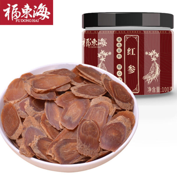 Fudonghai red ginseng slices 100g/can, large red ginseng, Jilin Changbai Mountain red ginseng, soup and tea wholesale distribution - Image 6