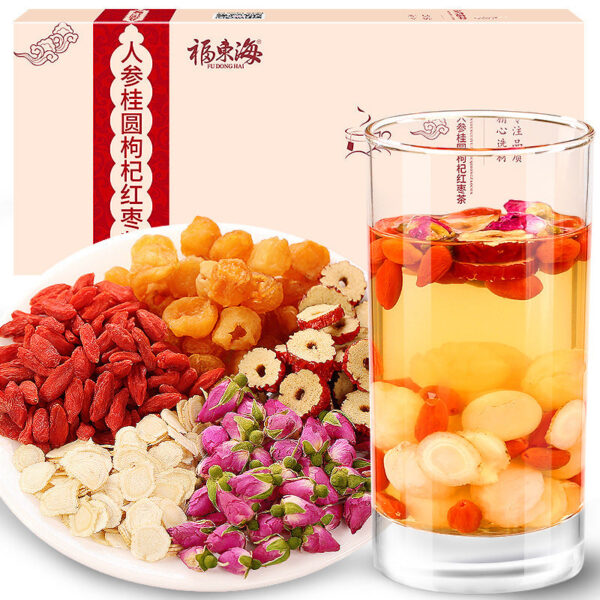 Fudonghai ginseng longan wolfberry red date tea 200g nourishing tea rose fruit tea health tea wholesale - Image 6