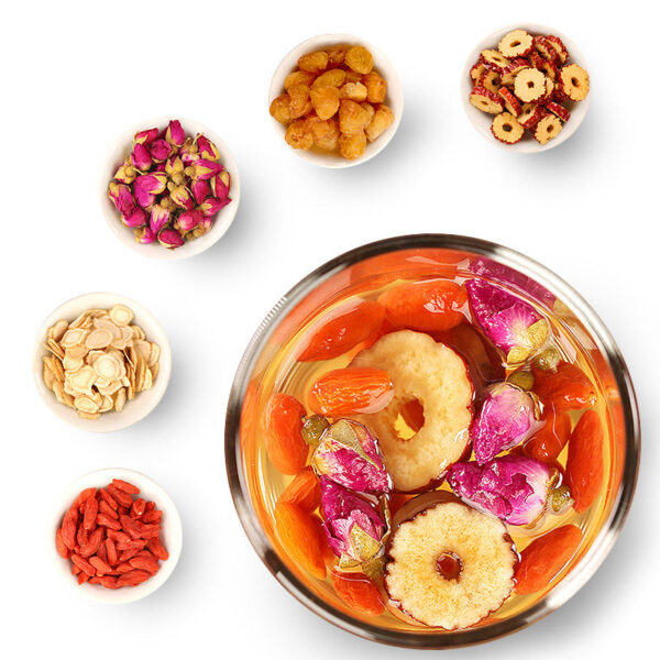 Fudonghai ginseng longan wolfberry red date tea 200g nourishing tea rose fruit tea health tea wholesale - Image 5