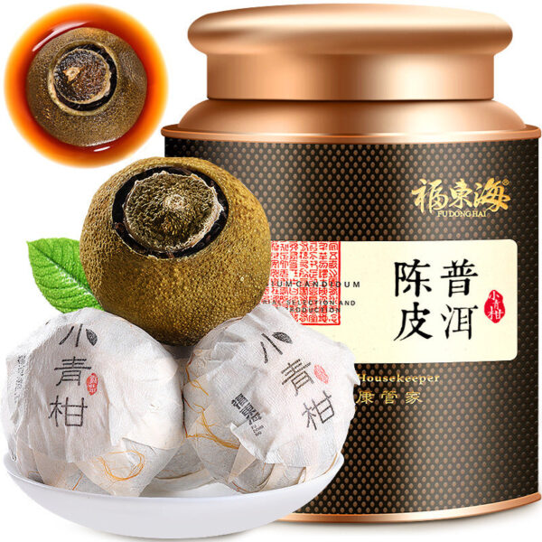 Fudonghai group buying gifts Pu'er tea tangerine peel 200g can gift box Xinhui small green orange raw sun cooked tea gift delivery - Image 6
