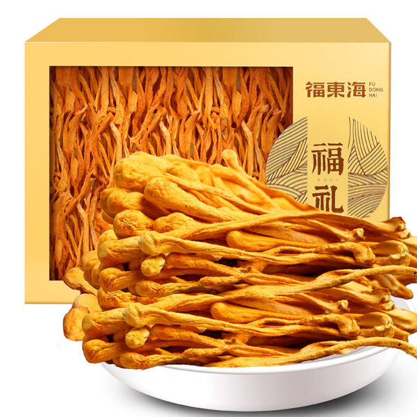 Fudonghai Cordyceps flower 300g/gift box Spore head Golden Cordyceps dried goods, Cordyceps militaris made tea and soup materials are sent on behalf of others - Image 5
