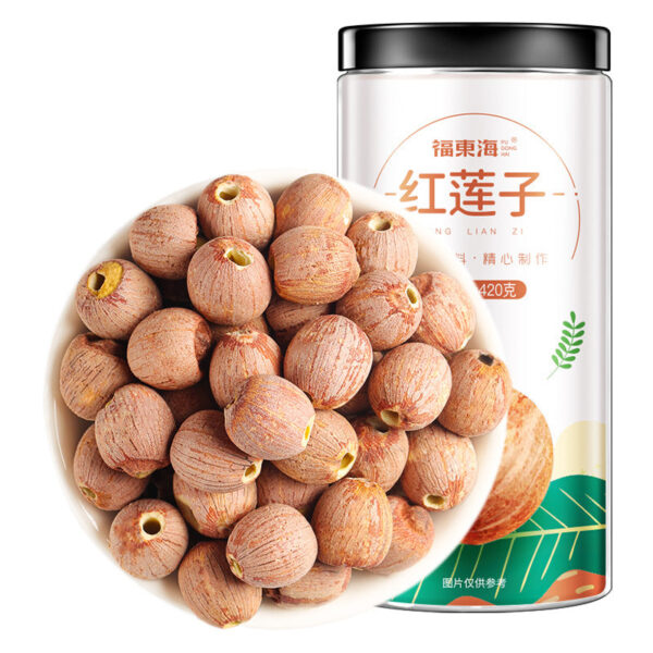 420g Fudonghai red lotus seeds, dry goods large grain Xiangtan Xianglian seeds with skin and core, new goods wholesale in season, soup