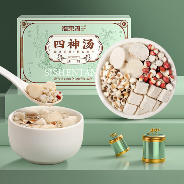 Fudonghai Sishen Soup 300g lotus seed Gorgon Poria cocos stew soup boil water spleen and stomach health ingredients can be wholesale agents