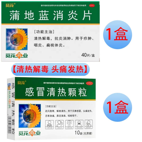 Sunflower Pudi Blue Anti-inflammatory Tablets Clears Heat and Detoxifies Sore Throat Inflammation Pharyngitis Tonsils Anti-inflammatories Sore Throat - Image 12