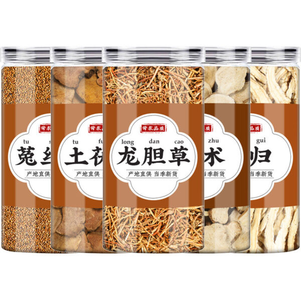 Efficacy of Dodder Tuckahoe Gentian Grass Atractylodes Angelica Traditional Chinese Medicinal Material Genuine Tuckahoe Dried Tablets Soaked in Water - Image 5