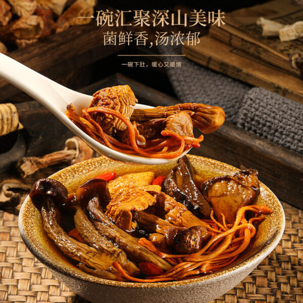 Fudonghai Shanzhen Mushroom Gift Box 310g Boletus Deer Antler Mushroom Agaricus Cordyceps Flower Soup Materials - Image 3