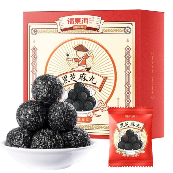 Fudonghai Crispy Sesame Pills Genuine Nine Steamed Nine Sun Black Sesame Pills Wholesale Pregnant Women Black Sesame Snacks Ready to Eat