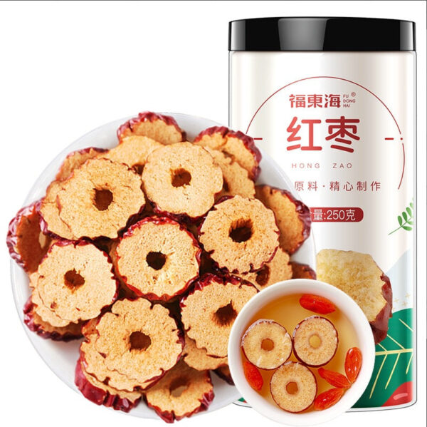 Fudonghai red date slices crispy 200g canned bags Xinjiang Ruoqiang dried red dates seedless dried red dates in bulk - Image 8