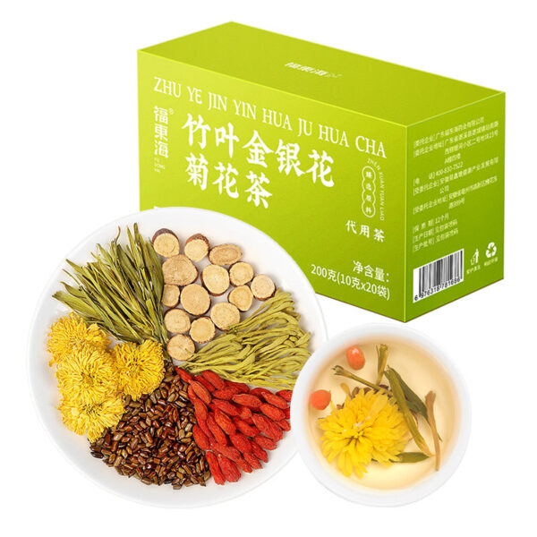 Fudonghai Bamboo Leaf Honeysuckle Chrysanthemum Tea 200g Chrysanthemum Cassia Seed Sanqing Tea Wholesale Combination Tea Source Wholesale