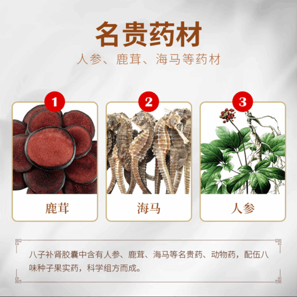Yiling Bazi Bushen Capsules 60 Capsules Wenyang Bushen Lumbar and Knee Sore Kidney Deficiency Kidney Solidification and Strengthening Kidney Dizziness Tinnitus - Image 4