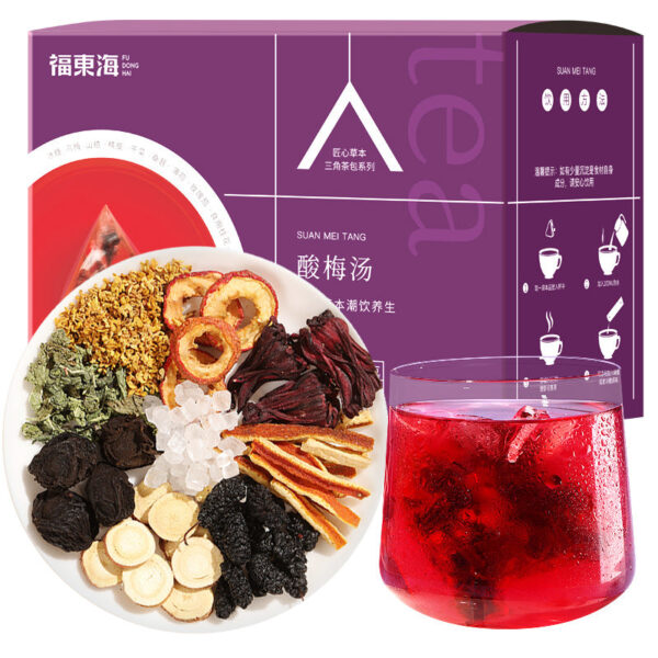 Fudonghai sour plum soup 200g homemade no-cook osmanthus rose tangerine peel ebony soup drink cold brewed fruit tea health flower tea