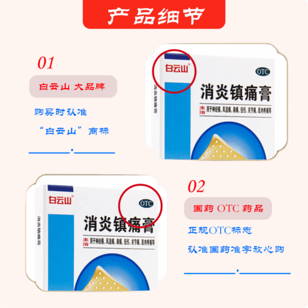 Baiyun Mountain Anti-Inflammation Analgesic Cream Neuralgia Rheumatism Shoulder Pain Sprain Arthralgia Muscle Pain Patch - Image 3