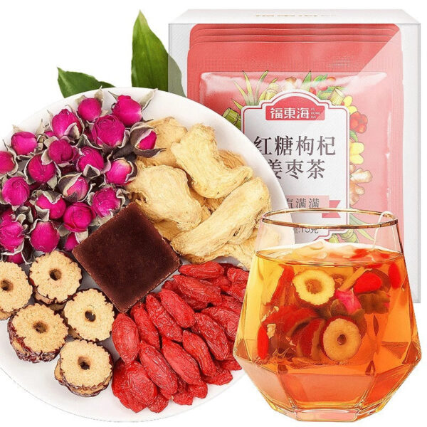 Fudonghai brown sugar wolfberry ginger jujube tea 105g women's beauty health flower and grass tea independent small bag flower and fruit tea wholesale