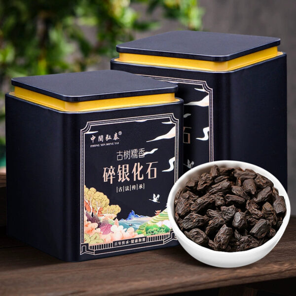 Yunnan Pu'er tea broken silver ripe tea leaves ancient trees glutinous rice fragrant tea fossils old tea head black tea gift box 500g - Image 4
