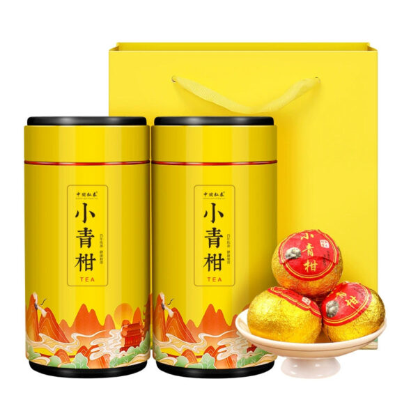 Zhongmin Hongtai Ripe Raw Sun Small Green Orange Palace Pu'er Tea Citrus *****ngerine Peel Xiaotuo Black Ripe Tea Gift Box 500g - Image 2