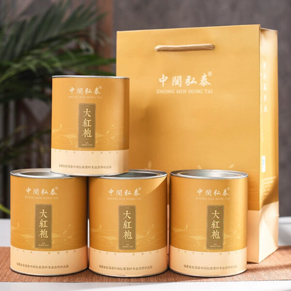 Zhongmin Hongtai Luxiang Dahongpao roasted fire charcoal roasted cooked tea Fujian Wuyishan Oolong tea gift tea box 400g - Image 5