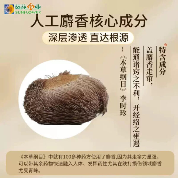 Sunflower Musk Zhuanggu Ointment Medicine Ointment Soothing tendons, promoting blood circulation, relieving pain and reducing inflammation, rheumatic joint pain, tiger sticker relieving pain ointment - Image 2