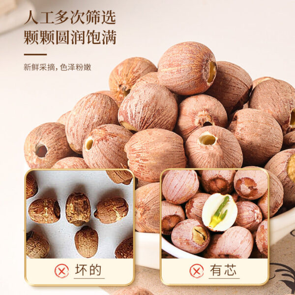 420g Fudonghai red lotus seeds, dry goods large grain Xiangtan Xianglian seeds with skin and core, new goods wholesale in season, soup - Image 2