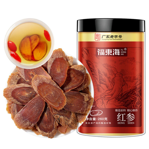 Fudonghai Red Ginseng 260g/bottle Jilin Changbai Mountain Aging Red Ginseng Slices Ginseng Soaked in Water Health Tea Wholesale