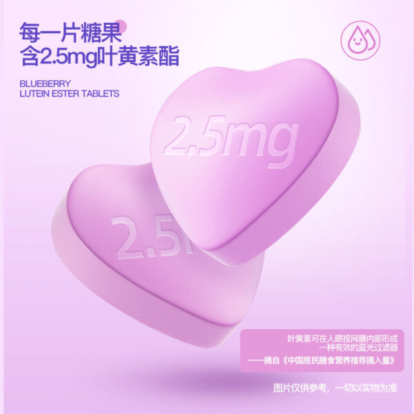 Fudonghai Manufacturer Lutein 70g Blueberry Lutein Ester Tablet Candy Children's and Adolescents Chewable Tablets Live - Image 3