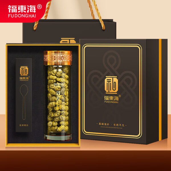Fudonghai Dendrobium officinale 105g gift box with Fengdou Zhejiang Yueqing Chinese herbal medicine large Dendrobium officinale strips wholesale
