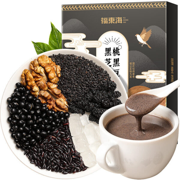 Fudonghai Black Sesame Walnut Black Bean Powder 200g Wholesale Wholesale Whole Grains Instant Drink Breakfast Meal Replacement Powder