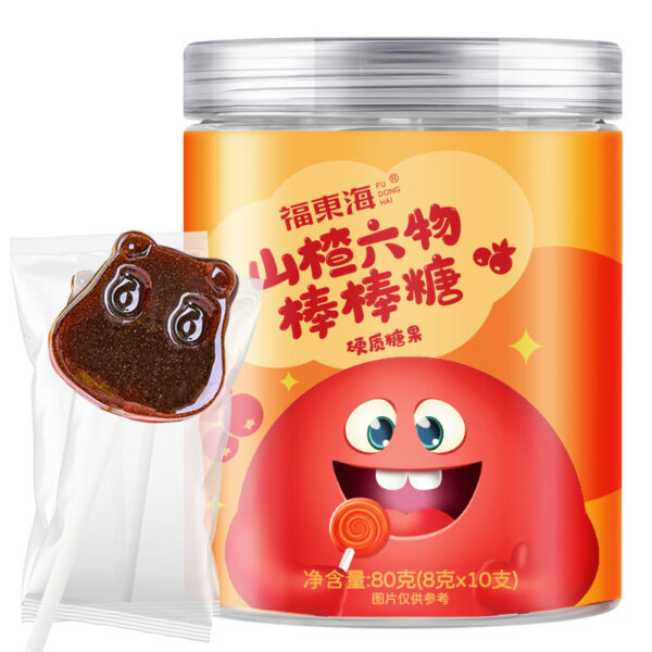 Fudonghai Hawthorn Six Objects Lollipop 80g/can Children's Candy Leisure Healthy Snack Wholesale Recruitment Agent