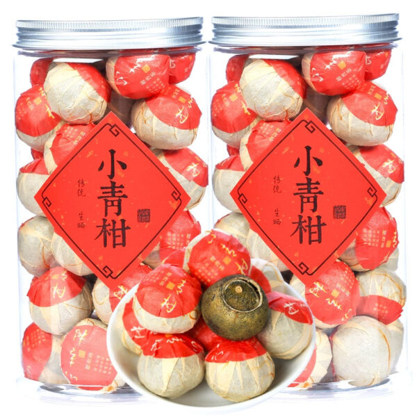 Zhongmin Hongtai Small Green Orange Aged Palace Ripe Tea Tangerine Peel Pu'er Tea Leaf Small Citrus Orange Pu Tea Gift Box 250g - Image 2