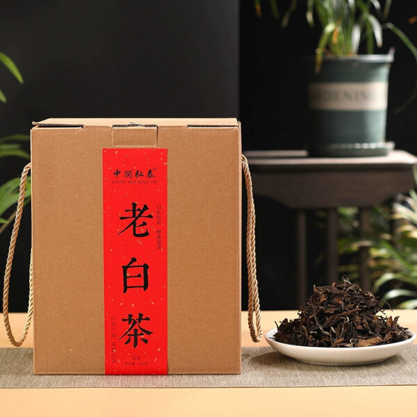 Authentic aged Fujian old white tea alpine ancient tree raw material Zaoxiang Shoumei middle-aged and elderly loose gift box 500g - Image 5