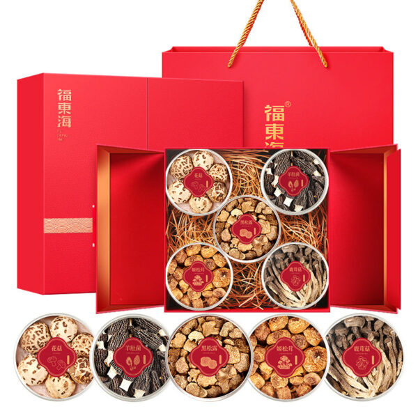 Fudonghai Morels Deer Antler Mushroom Agaricus Black Truffle Five Pin Gift Box 195g Mushroom Soup Gift Mid-Autumn Festival