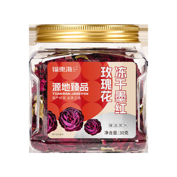 Fudonghai freeze-dried ink red rose 30g/bottle Muse rose tea flower fruit tea health tea wholesale distribution - Image 5