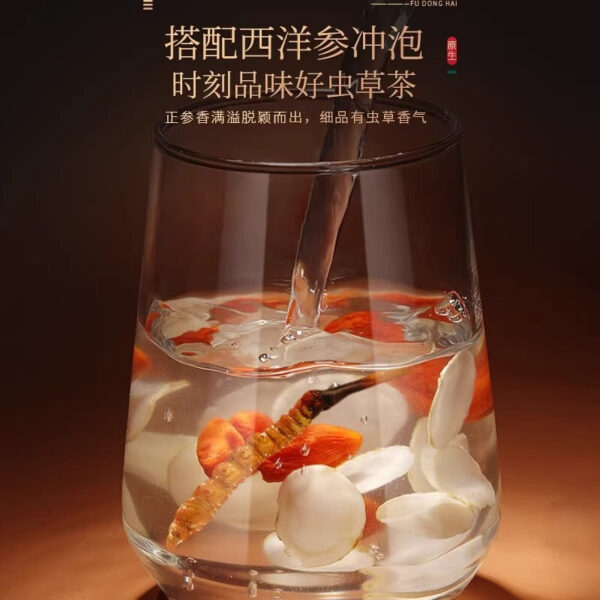 Fudonghai Cordyceps sinensis 5g (4 pieces/g) Qinghai independent packaging gift box tea gift wholesale delivery - Image 3