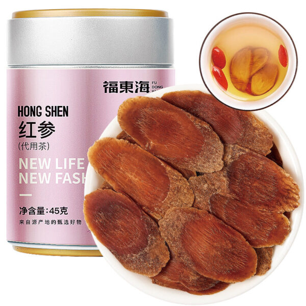 Fudonghai Red Ginseng 45g Wholesale Changbai Mountain Origin Selected Red Ginseng Slices Large Northeast Soaked in Water Instant Red Ginseng