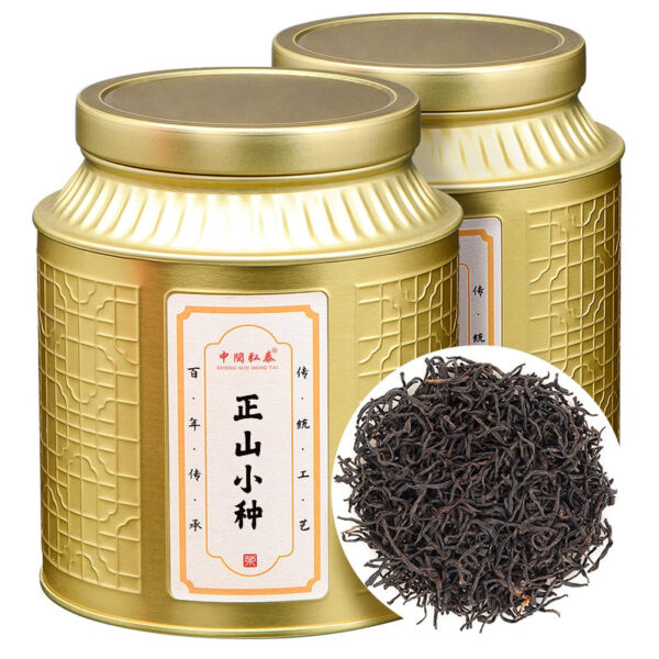 Zhengshan Xiaozong Fujian Black Tea Tea Special 500g Strong Fragrance Smoked Red Bulk Gift Box Canned New Spring Tea - Image 2