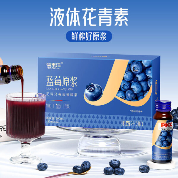 Fudonghai blueberry puree 500ml (50ml x10 sticks) fresh fruit puree liquid anthocyanins wholesale distribution - Image 5