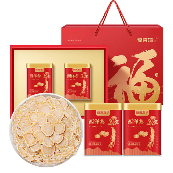 Fudonghai American Ginseng Slices 200g Gift Box, Jilin Changbai Mountain Nourishing Body Soup Materials Soaked in Water Ginseng Tea - Image 6