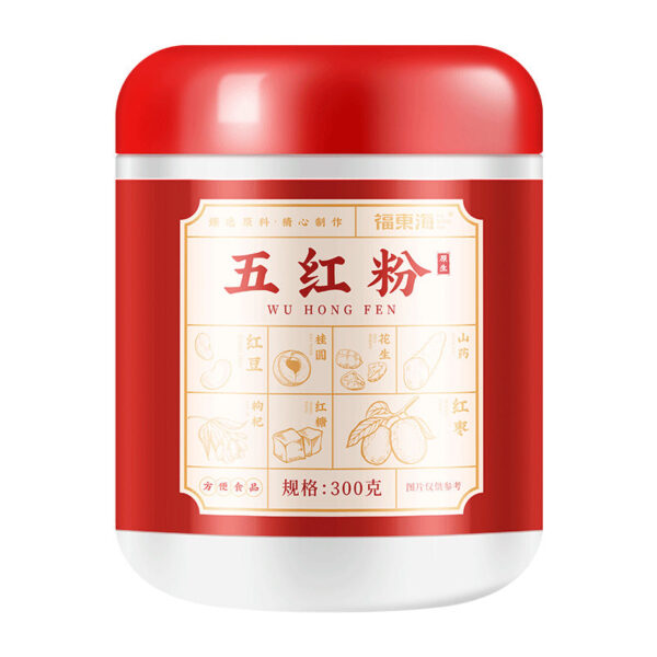 Fudonghai Wuhong powder 300g/bottle, red bean wolfberry pink nourishing powder brewed, breakfast meal replacement powder wholesale distribution - Image 6