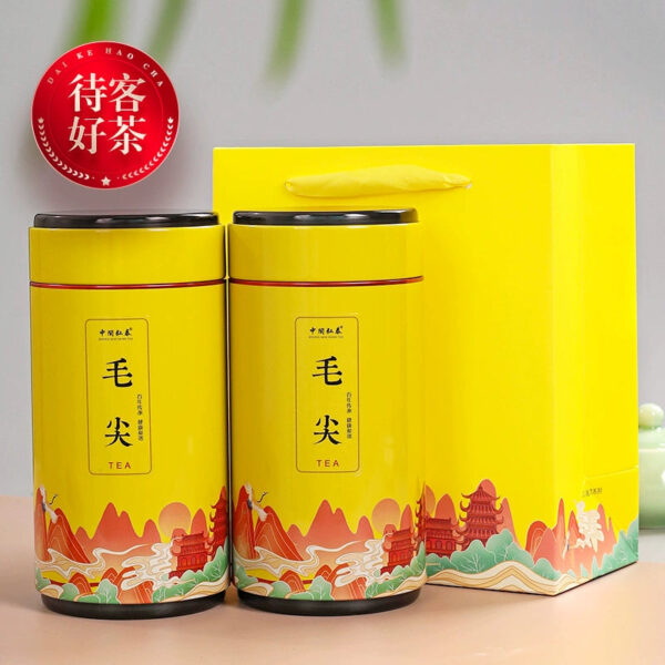 2025 Spring New Tea Maojian Tea Green Tea Authentic Yumingqian Bud Luzhou Fragrant Bulk Can Free Gift Pack 500g - Image 5