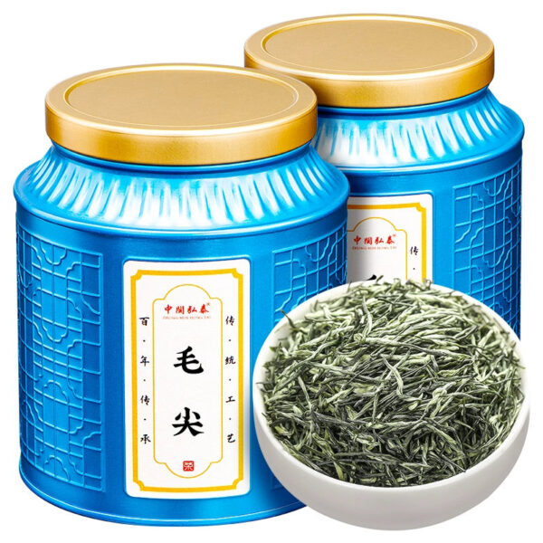 Zhongmin Hongtai Premium Maojian Whole Bud Mingqian Alpine Chinese New Year Green Tea 2025 Rizhao Foot Gift Box Canned 500g - Image 2