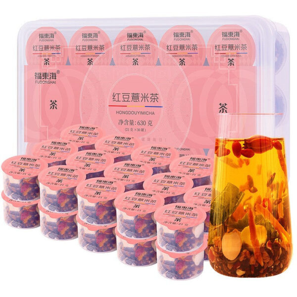Fudonghai red bean barley tea 630g red bean Gorgon barley Poria health tea spot delivery wet tea wholesale - Image 6