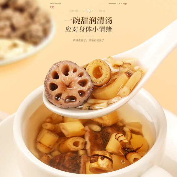 Fudonghai lotus root section reed root baimao root combination 520g health soup bag raw materials drying tea wholesale distribution - Image 2