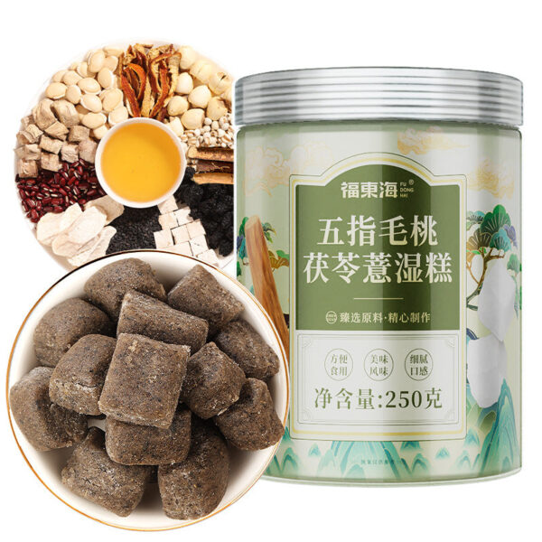 Fudonghai five-finger peach Poria cocos barley wet cake 250g lotus seed yam Gorgon ready-to-eat stomach meal replacement snacks wholesale