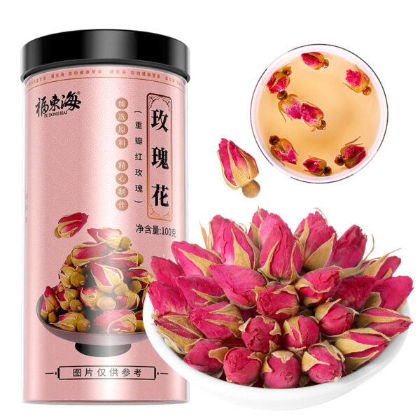 Fudonghai rose 100g/can, Pingyin traditional rose tea, low temperature drying, first stage flower buds, wholesale from the origin - Image 5