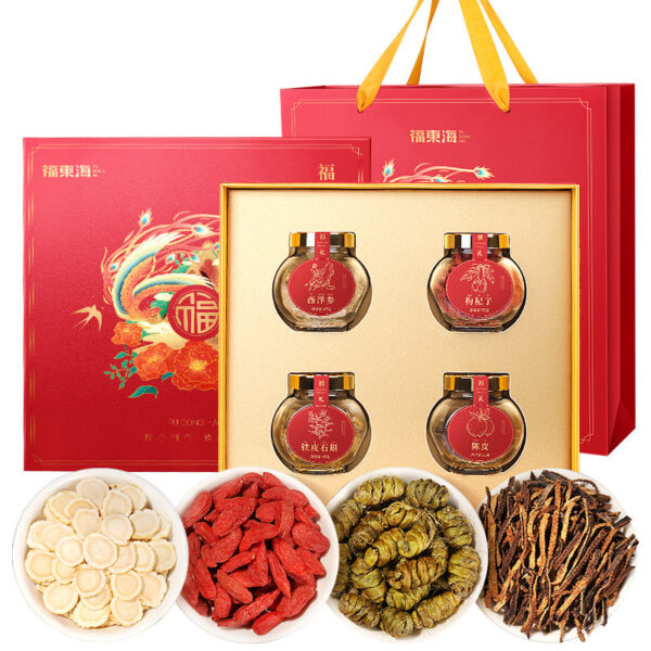 Fudonghai American ginseng 45g + wolfberry 70g + Dendrobium officinale 60g + tangerine peel 15g/Lifeng gift box New Year's goods