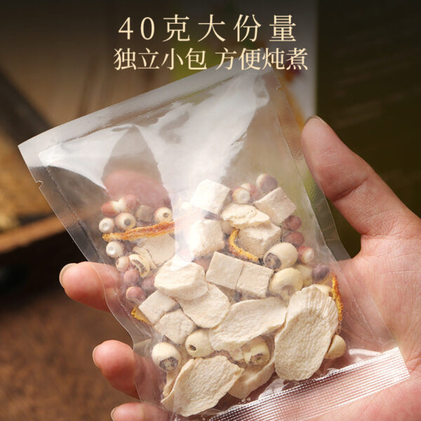 Fudonghai Sishen Soup Medicinal Materials Soup 400g Box Sichen Gentleman Soup Package Lotus Seed Gorgon Yam Poria Wholesale - Image 4