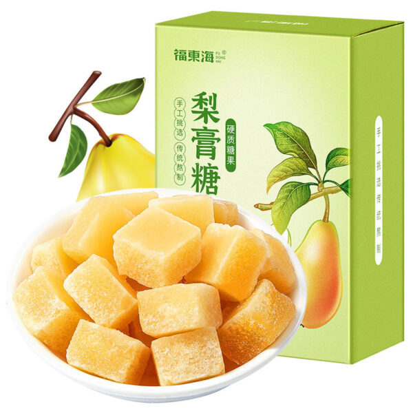 Fudonghai autumn pear candy 180g, pear paste candy, fruit candy, mint-flavored fresh fruit cube, children's candy wholesale distribution