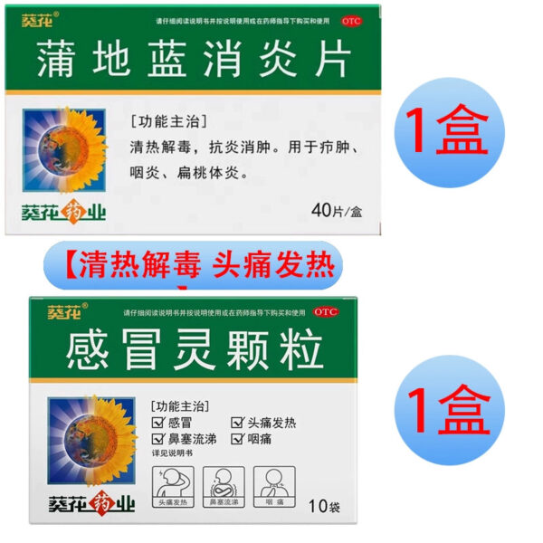 Sunflower Pudi Blue Anti-inflammatory Tablets Clears Heat and Detoxifies Sore Throat Inflammation Pharyngitis Tonsils Anti-inflammatories Sore Throat - Image 9