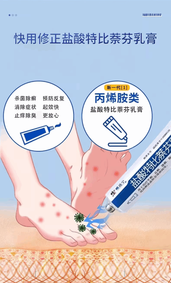 Correction of Vidanin Terbinafine Hydrochloride Cream, Tinea Psoriasis and Foot Tinea Vermilifolia Candida Infection with Dermatophyta - Image 6